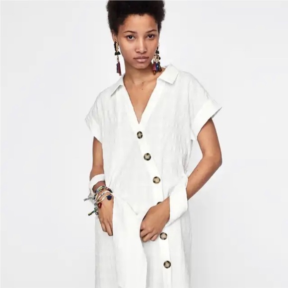 Zara asymmetric button dress - Picture 5 of 10